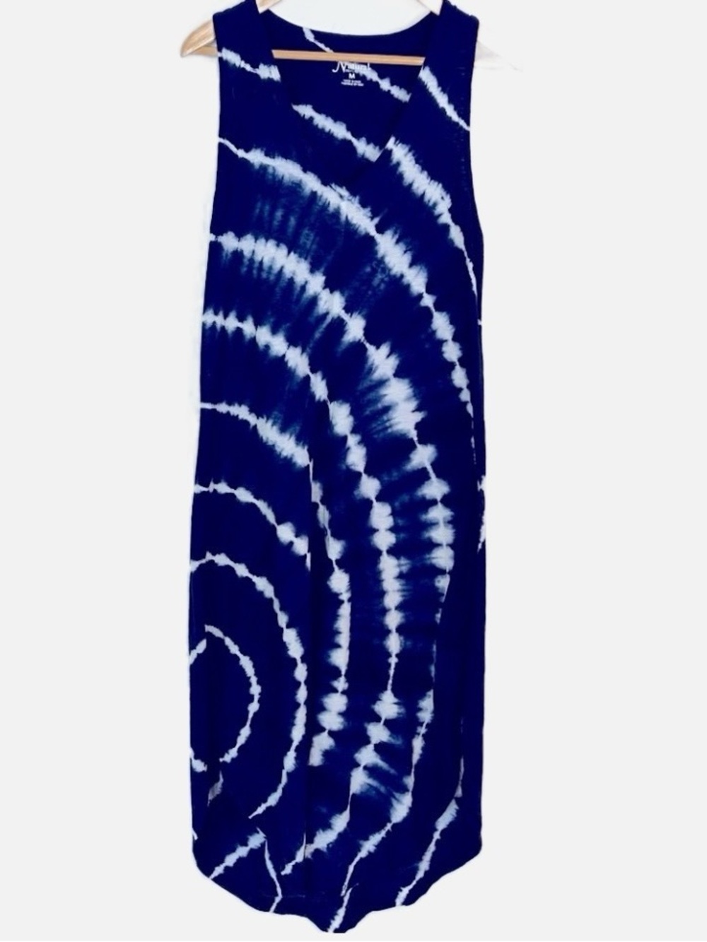 NATURAL REFLECTIONS Maxi Tank Blue and White Dress SZ M